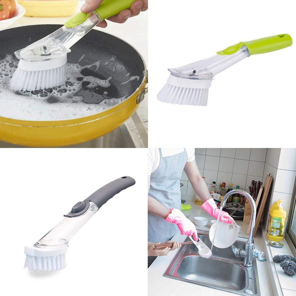 Dish Brush with Detergent Dispenser | Viskana