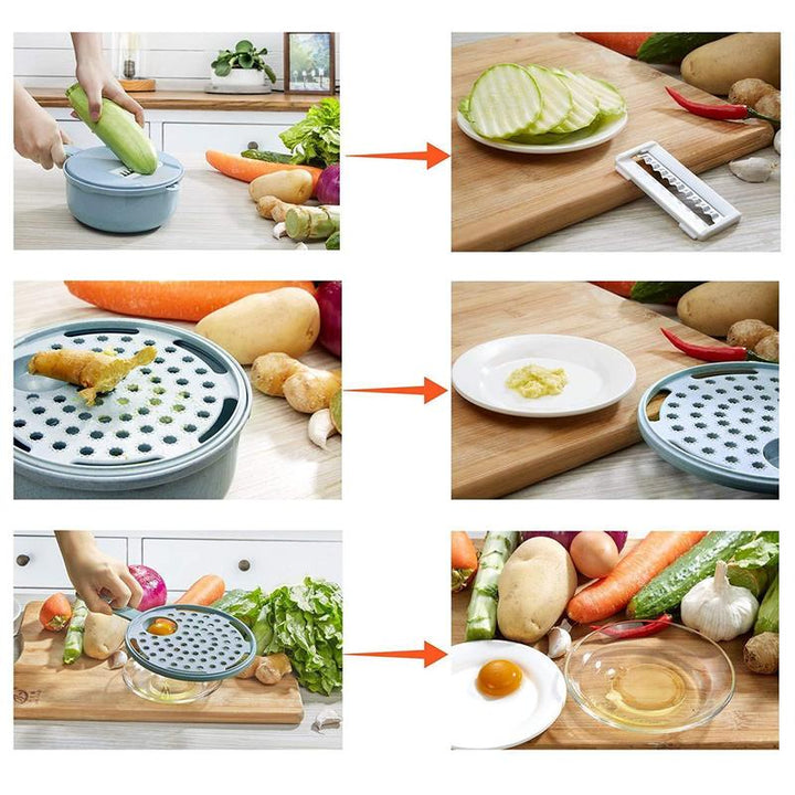 9 Pieces-Multifunctional Vegetable Slicer | Viskana