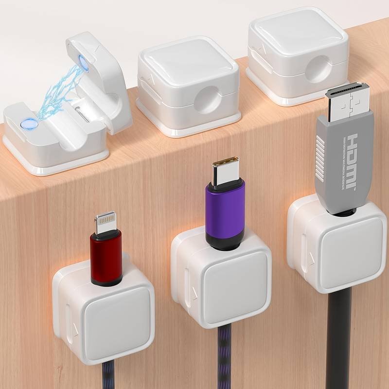 Viskana Magnetic Cable Organizer | Desktop Cord Management Hub | Adhesive & Residue-Free