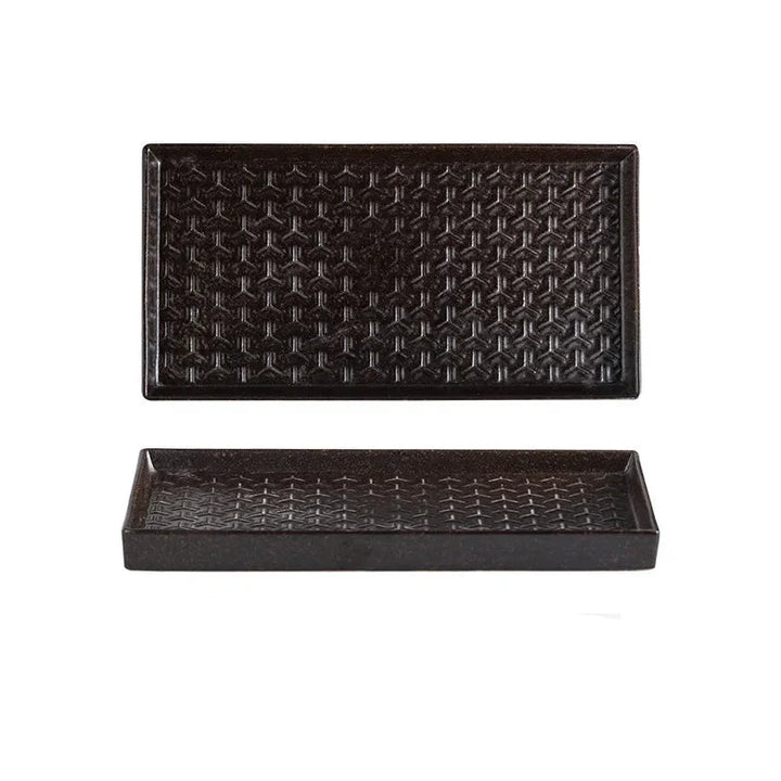 9.5" Ceramic Rectangular Barbecue Plate Restaurant Sushi Plate Viskana