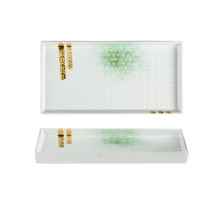 9.5" Ceramic Rectangular Barbecue Plate Restaurant Sushi Plate Viskana