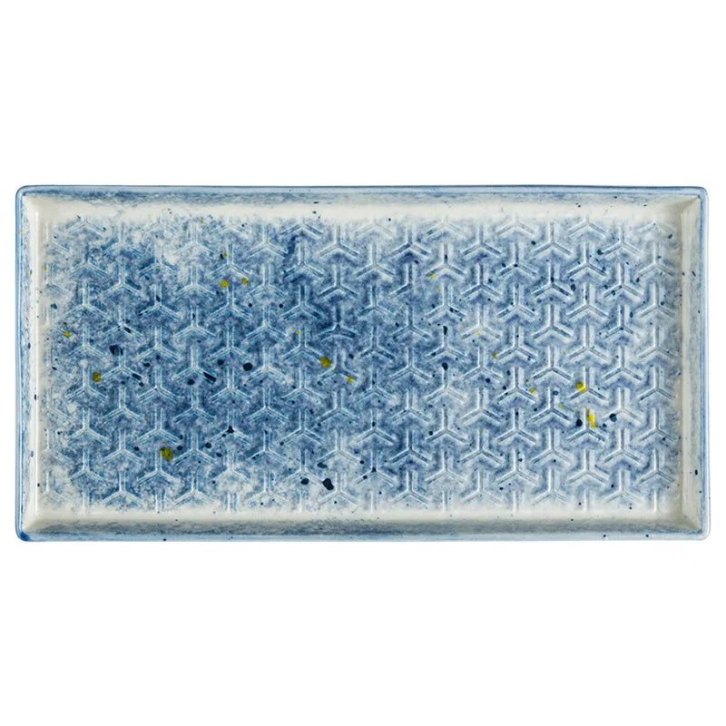 9.5" Ceramic Rectangular Barbecue Plate Restaurant Sushi Plate Viskana