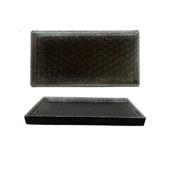 9.5" Ceramic Rectangular Barbecue Plate Restaurant Sushi Plate Viskana