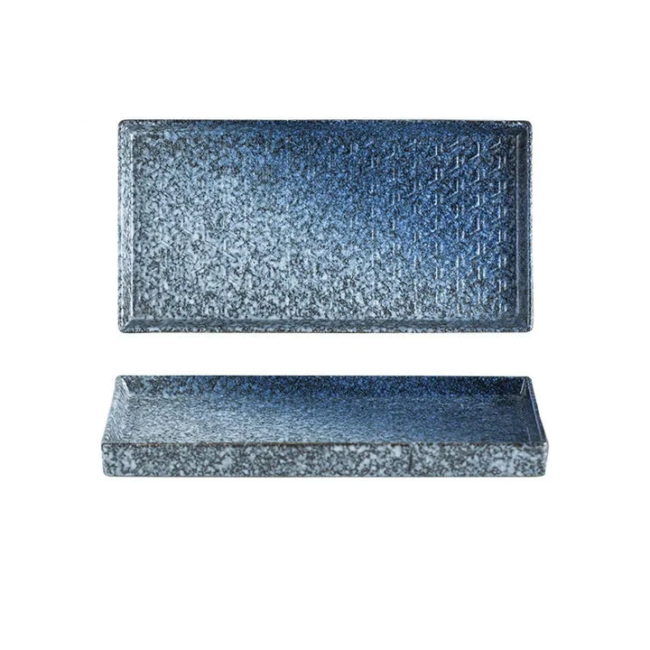 9.5" Ceramic Rectangular Barbecue Plate Restaurant Sushi Plate Viskana