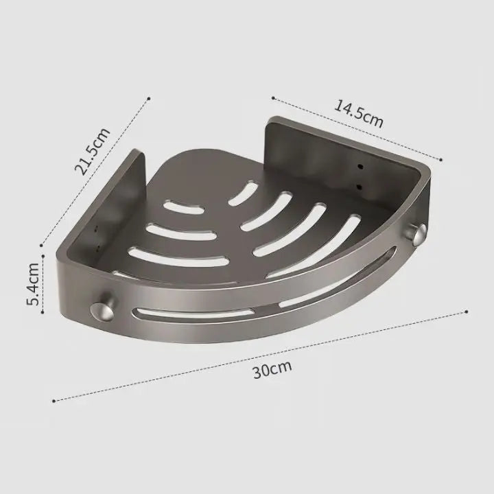 Viskana Bathroom Wall Shelf – Stainless Steel Corner Basket with Adhesive Holder
