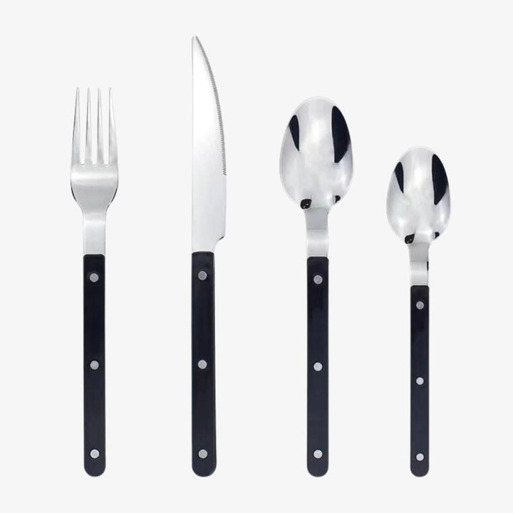 Viskana 4-Piece Stainless Steel Flatware Set with Engraved Design