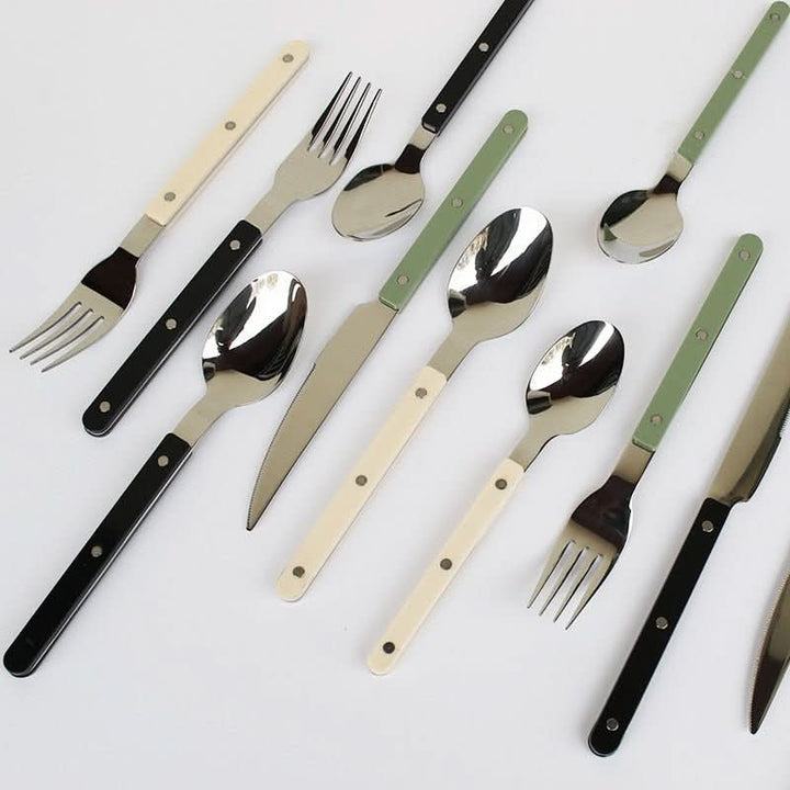 Viskana 4-Piece Stainless Steel Flatware Set with Engraved Design