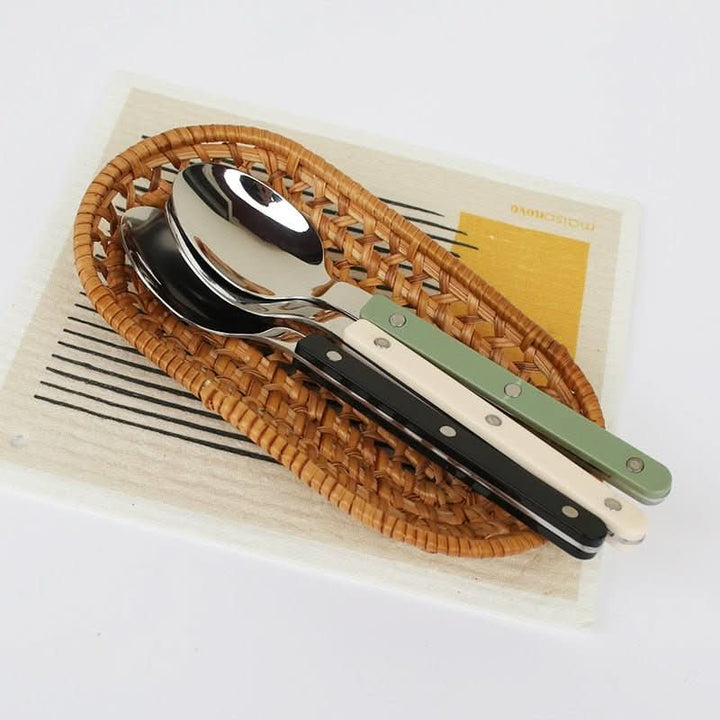 Viskana 4-Piece Stainless Steel Flatware Set with Engraved Design