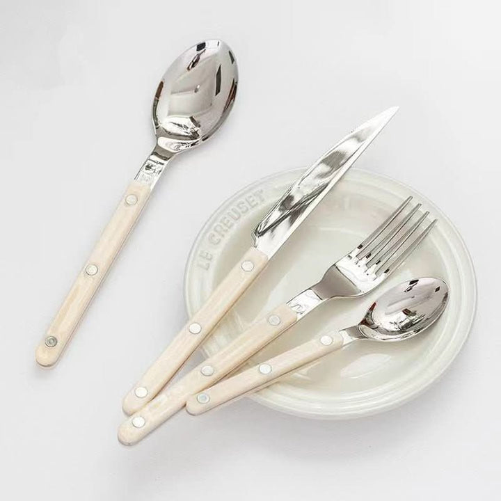 Viskana 4-Piece Stainless Steel Flatware Set with Engraved Design