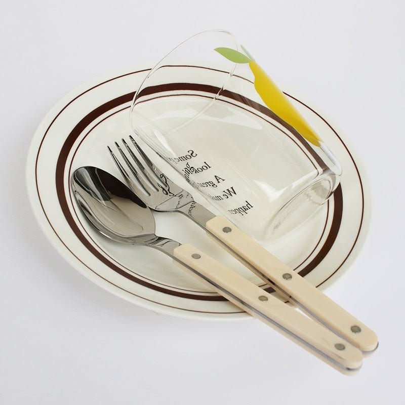 Viskana 4-Piece Stainless Steel Flatware Set with Engraved Design