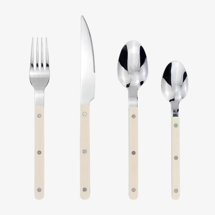 Viskana 4-Piece Stainless Steel Flatware Set with Engraved Design
