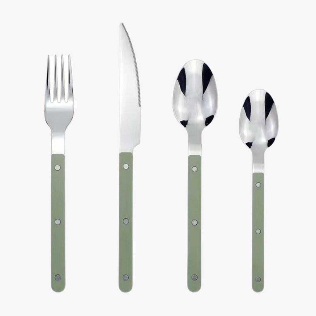 Viskana 4-Piece Stainless Steel Flatware Set with Engraved Design