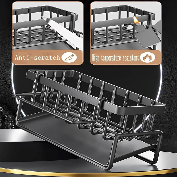 Viskana Stainless Steel Sink Organizer – With Towel Holder & Drain for Clean Order