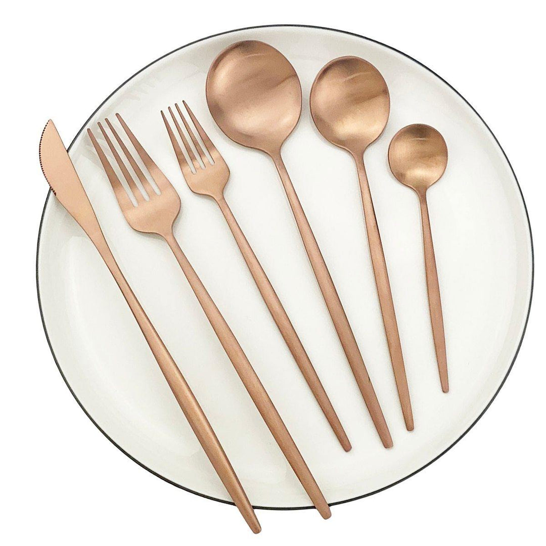 Viskana Torin 36-Piece Minimalist Cutlery Set – Premium Stainless Steel Flatware with Matte Finish