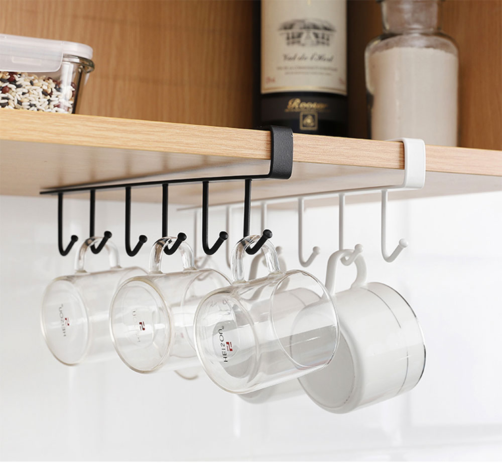 Viskana Kitchen Under Cabinet Organizer Hook Rack