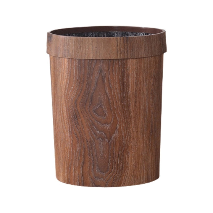 Viskana Elegant Retro Wood Grain Trash Can