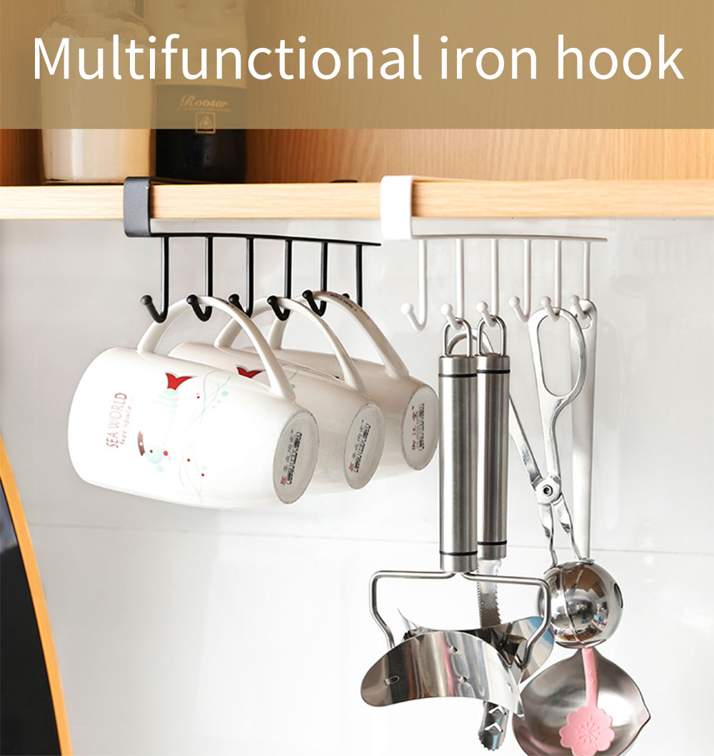 Viskana Kitchen Under Cabinet Organizer Hook Rack