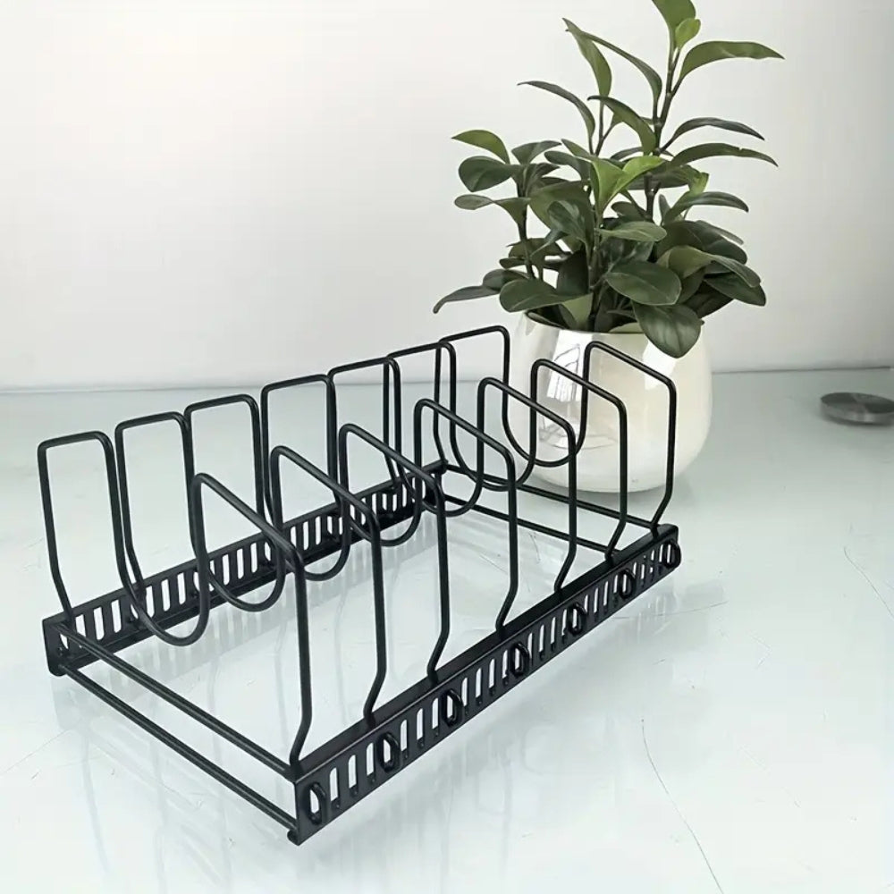 Viskana Iron Dish Pot Lid and Utensils Storage Rack