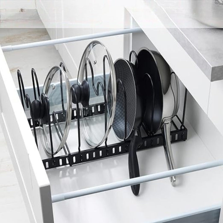 Viskana Iron Dish Pot Lid and Utensils Storage Rack