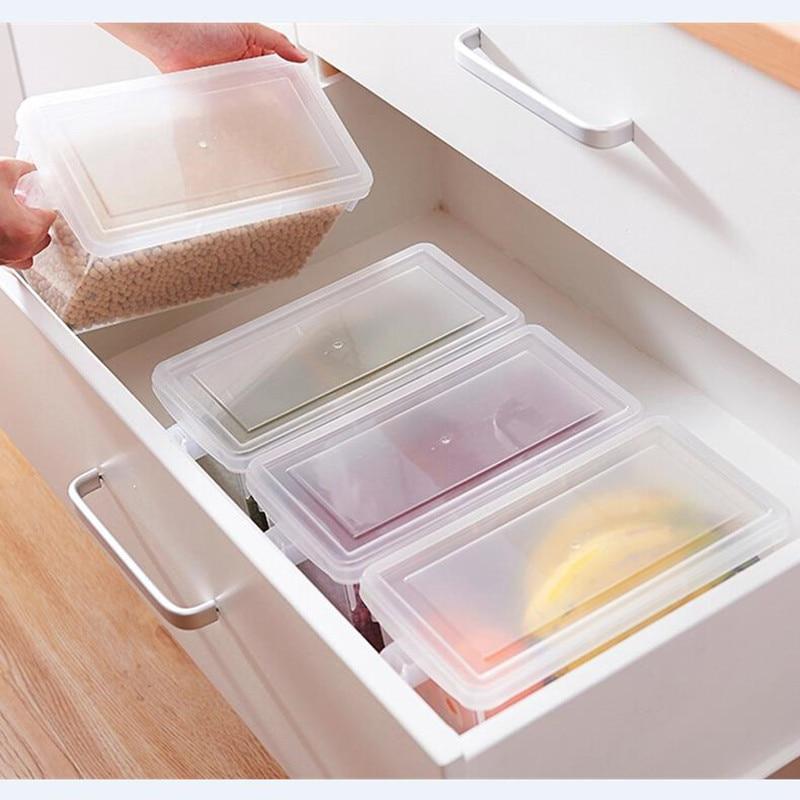 Viskana Kitchen Transparent PP Storage Box Grains Beans Storage Contain Sealed Home Organizer Food Container Refrigerator Storage Boxes