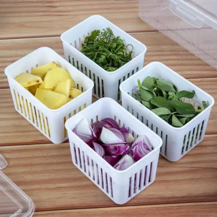 Viskana Refrigerator Storage Box – 4-in-1 Organizer for Food