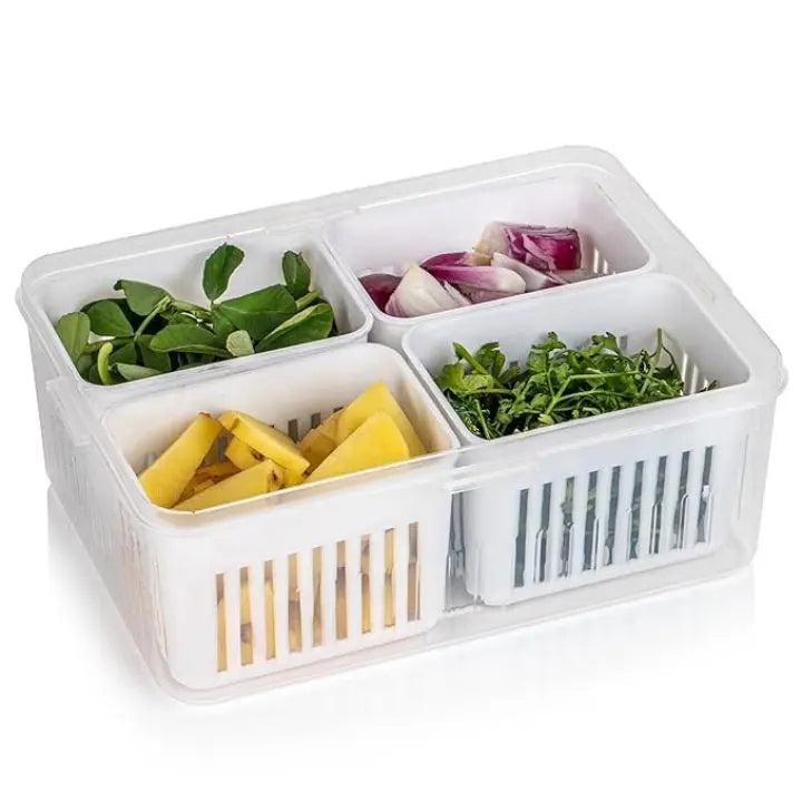 Viskana Refrigerator Storage Box – 4-in-1 Organizer for Food