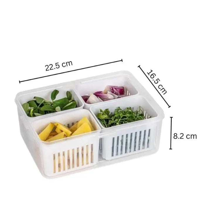 Viskana Refrigerator Storage Box – 4-in-1 Organizer for Food