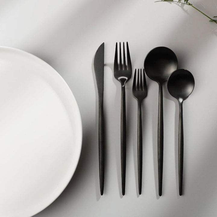 Viskana Minimalist Luxury Cutlery Set – 20 pieces, Titanium & Stainless Steel