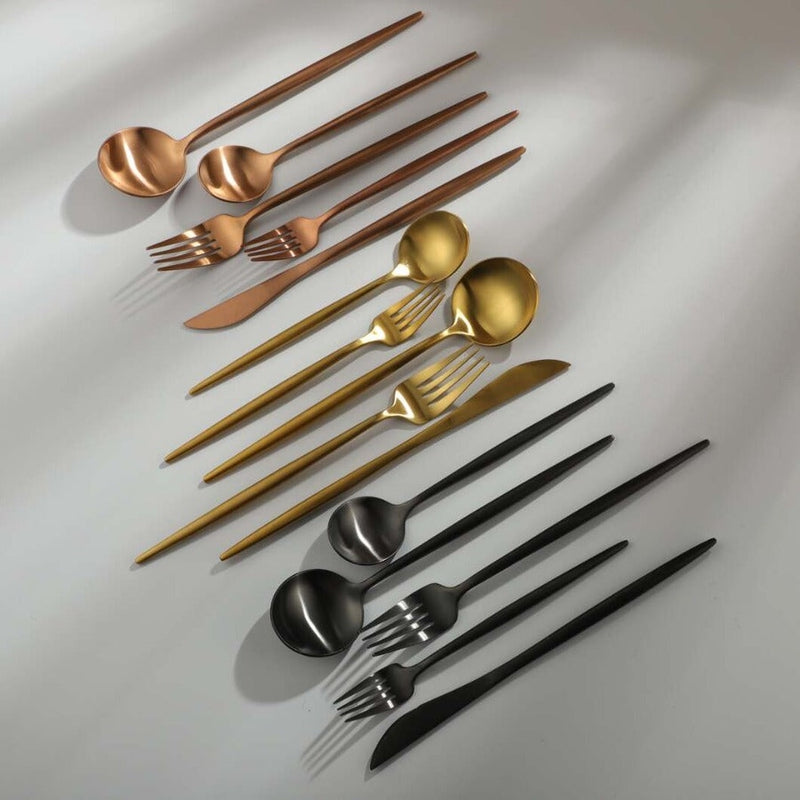 Viskana Minimalist Luxury Cutlery Set – 20 pieces, Titanium & Stainless Steel