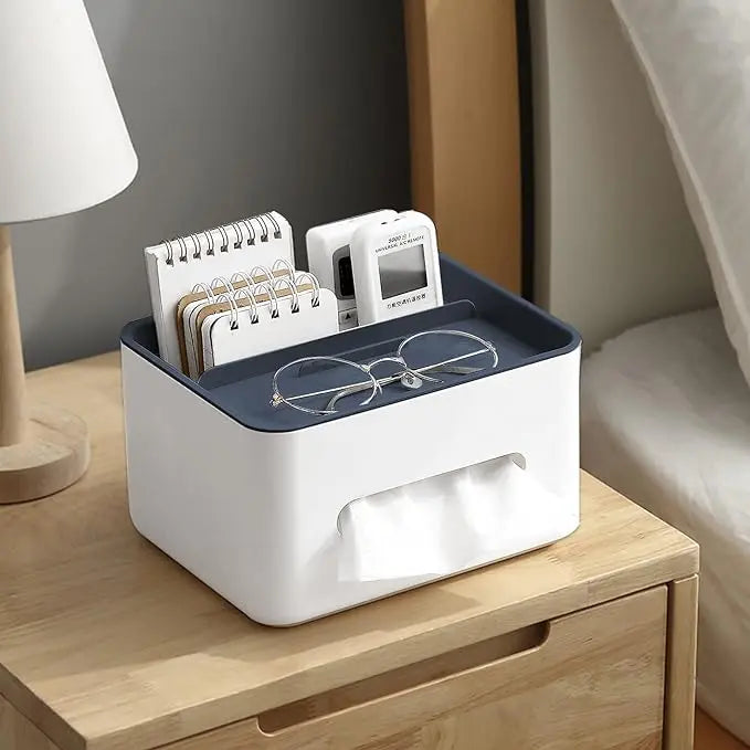 Viskana Multifunctional Tissue Box with Organizer – For Bathroom, Office & Living Room