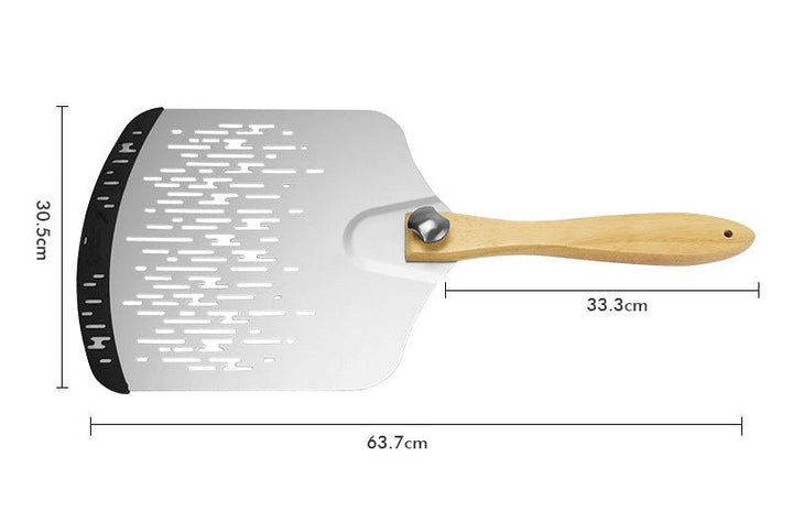 Ventilated Stainless Steel Pizza Peel with Ergonomic Beechwood Handle Kalsten