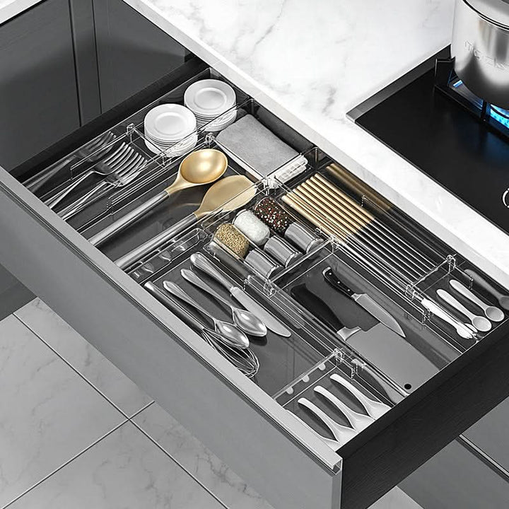 Viskana Adjustable Kitchen Drawer Organizer for Utensils & Cutlery
