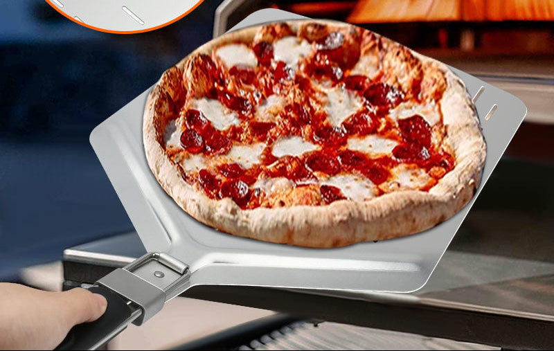 perforated stainless steel pizza peel with folding handle Kalsten