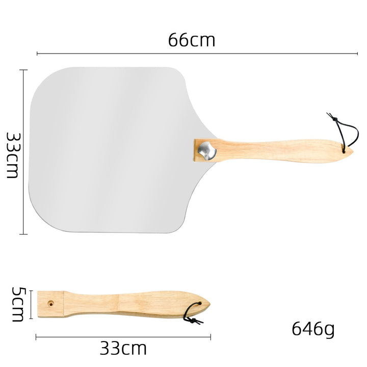 professional pizza peel set with foldable beech wood handle, aluminum paddle and stainless steel rocker cutter Kalsten