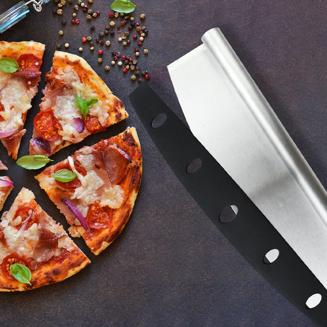 professional pizza peel set with foldable beech wood handle, aluminum paddle and stainless steel rocker cutter Kalsten