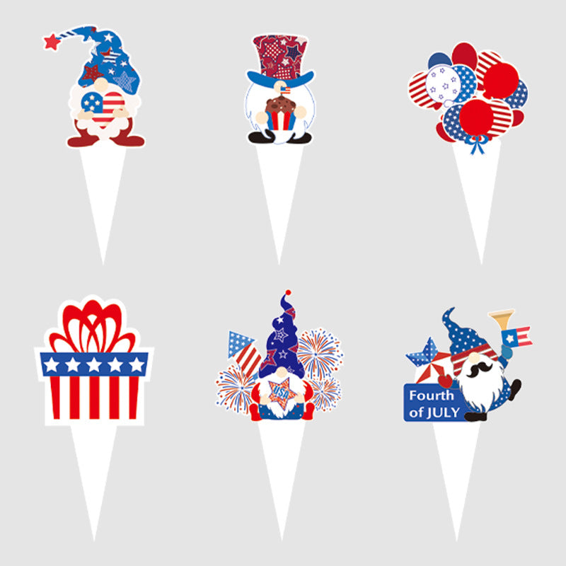 Unisex nan Patriotic Cupcake Wrappers Set for Independence Day Party with Scalloped Edges and Printed Stars Stripes Viskana