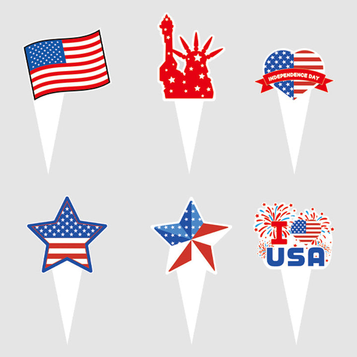 Unisex nan Patriotic Cupcake Wrappers Set for Independence Day Party with Scalloped Edges and Printed Stars Stripes Viskana
