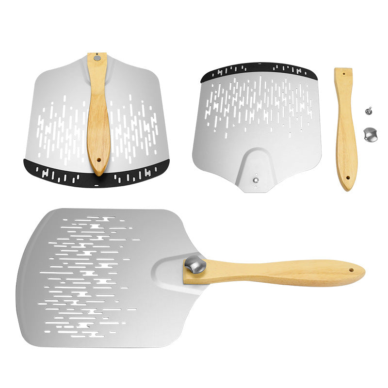 Perforated Stainless Steel Pizza Peel with Ergonomic Wooden Handle Kalsten