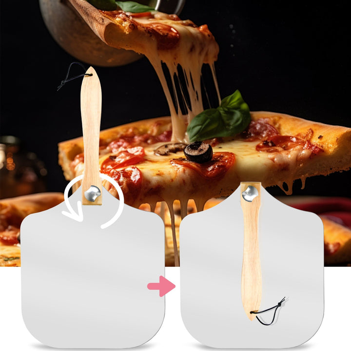 professional pizza peel set with foldable beech wood handle, aluminum paddle and stainless steel rocker cutter Kalsten