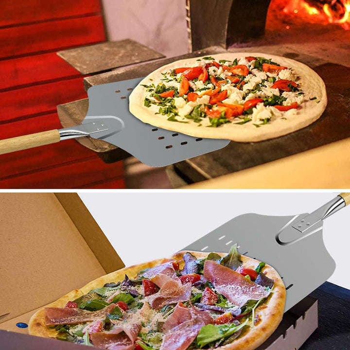 perforated long-handled wooden-handle pizza peel paddle Kalsten