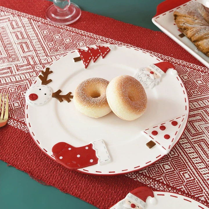 Santa Claus Ceramic Round Dinner Plate