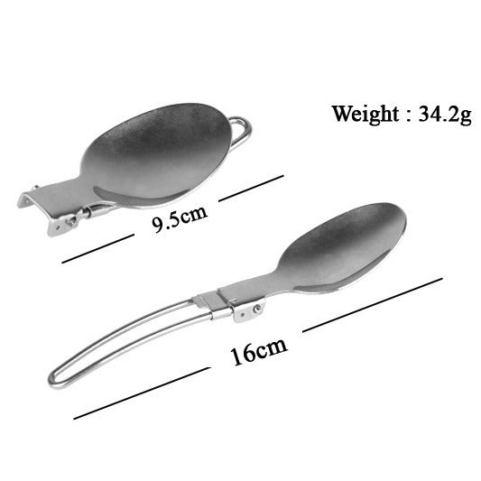 Foldable Stainless Steel Camping Cutlery Set with Locking Hinge and Carry Pouch Viskana