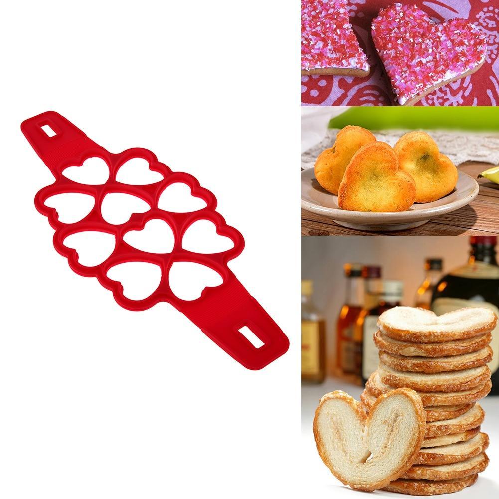 Viskana Pancake Maker Nonstick Cooking Tool Round Heart Pancake Maker Egg Cooker Pan Flip Eggs Mold Kitchen Baking Accessories