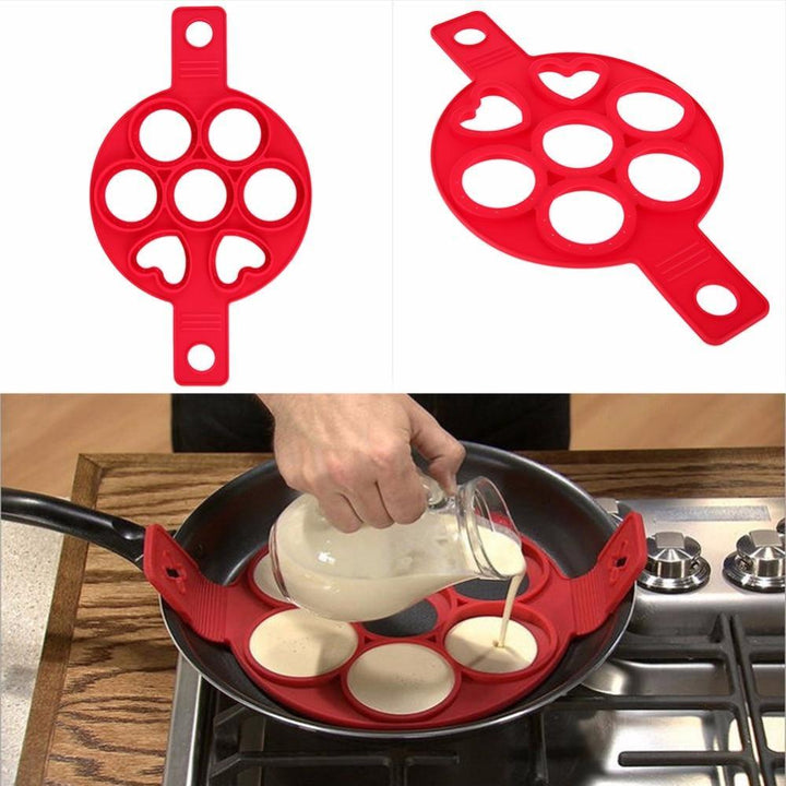 Viskana Pancake Maker Nonstick Cooking Tool Round Heart Pancake Maker Egg Cooker Pan Flip Eggs Mold Kitchen Baking Accessories