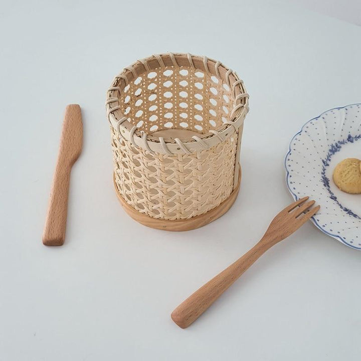 Viskana Rattan-Cutlery-Organizer