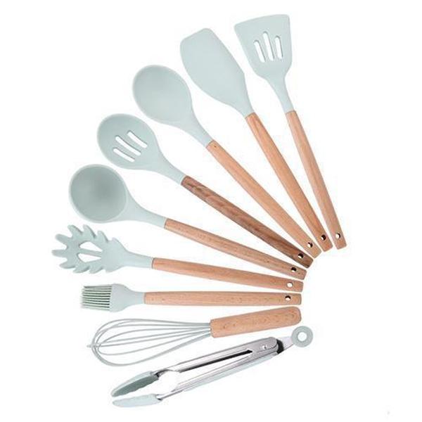 Rustic Kitchen Utensils with Wooden Handles Viskana