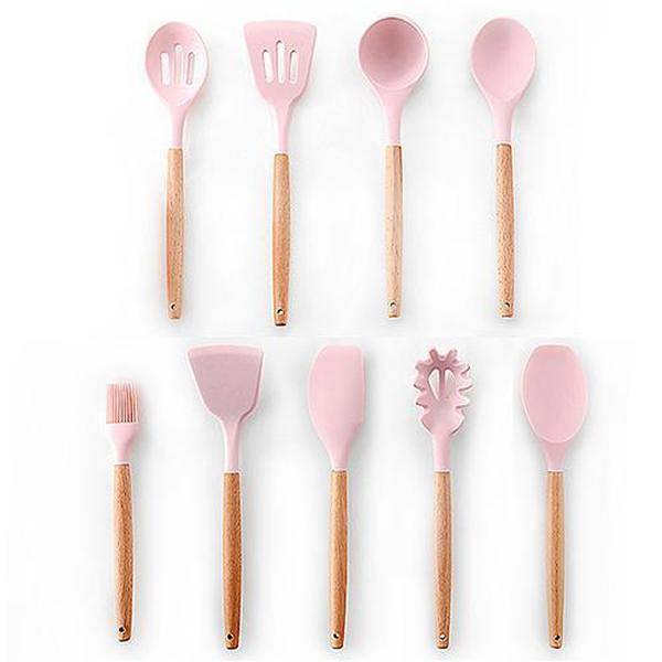 Rustic Kitchen Utensils with Wooden Handles Viskana