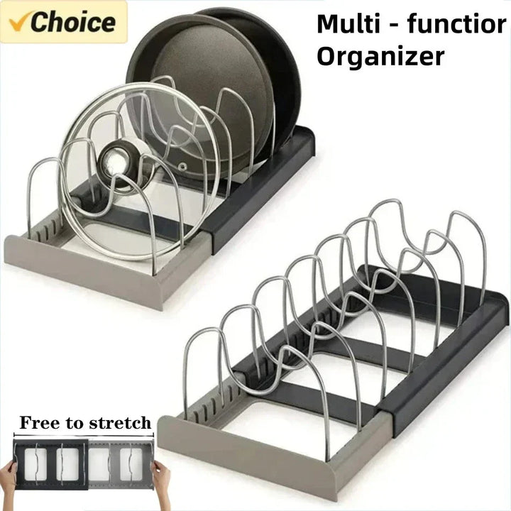 Retractable pot lid holder & pan organizer Viskana