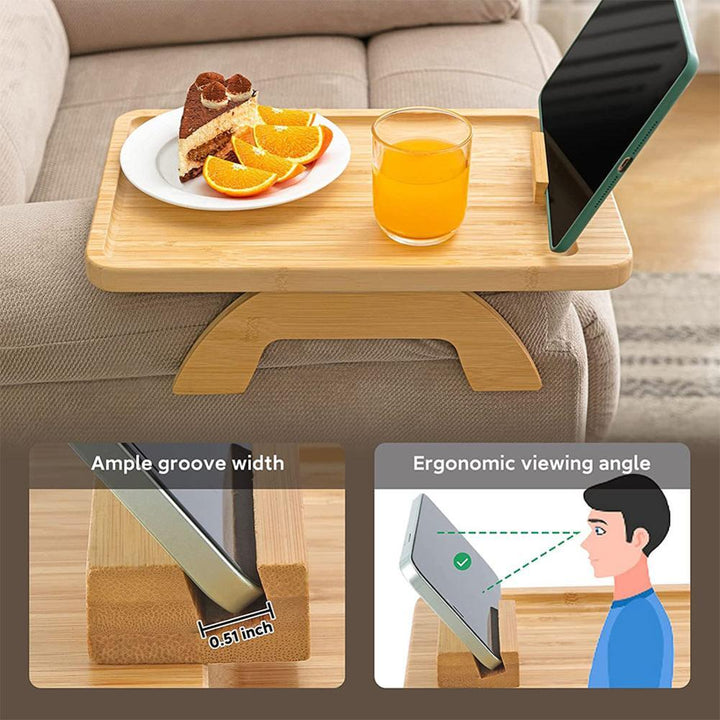 Viskana Comfy Sofa Armrest Wooden Tray