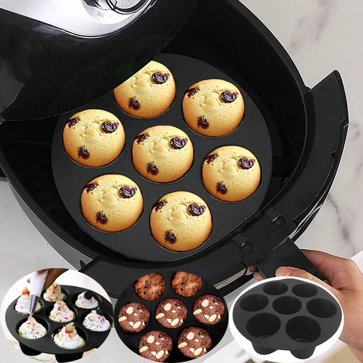 Viskana Silicone Muffin Pan for Air Fryer – Non-stick & Flexible for Muffins, Cupcakes & Snacks